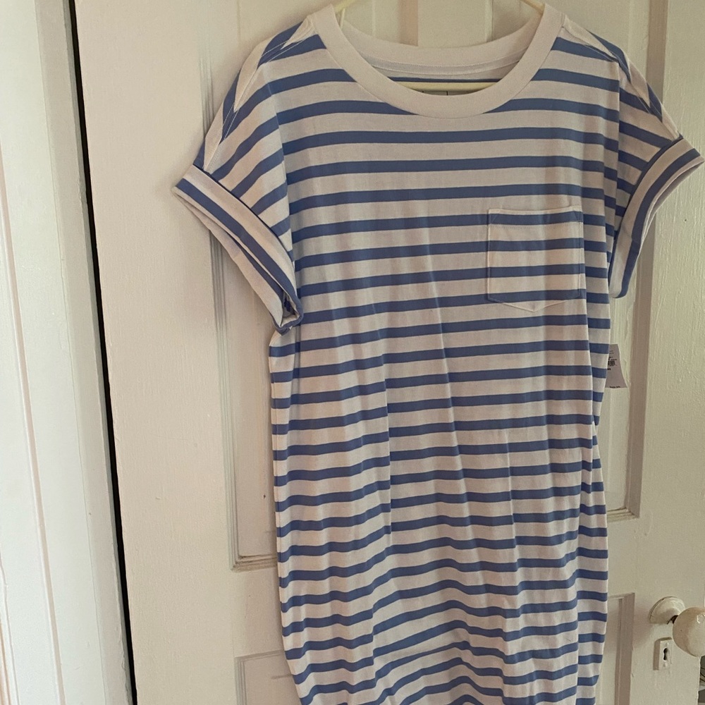 New with tags, blue and white stripe T-shirt GAP dress